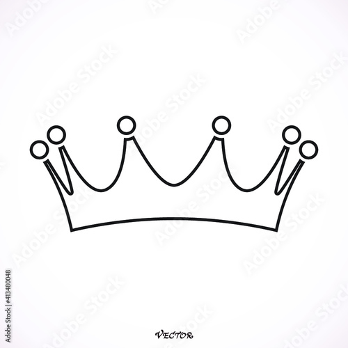 vector crown silhouette in vintage style