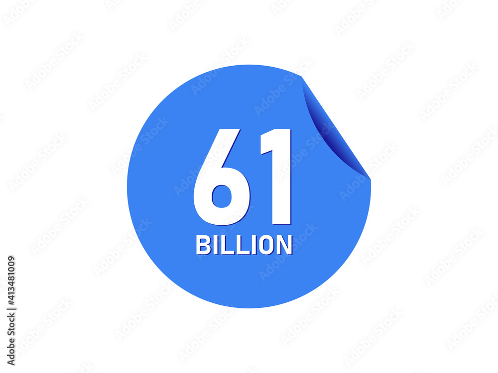 61 Billion texts on the blue sticker 61 Billion texts on the blue sticker