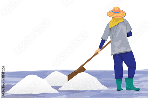 agriculturist work with salt vector design