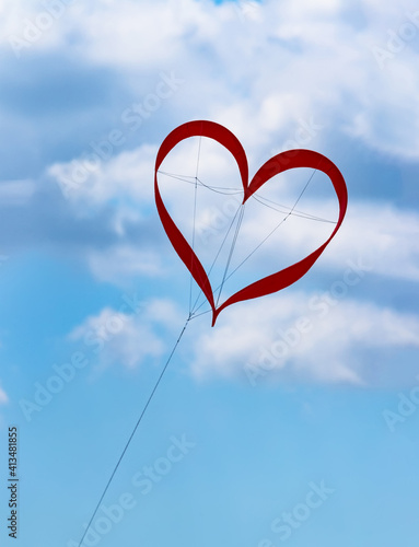 red kite flying heart