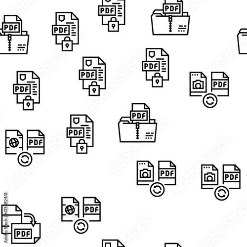 Pdf Electronic File Vector Seamless Pattern Thin Line Illustration