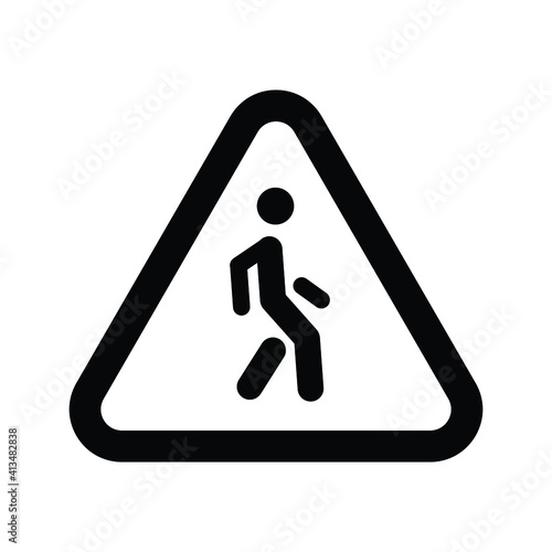 road traffic sign entry for people vector icon eps 10