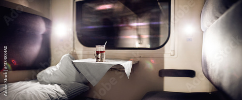 empty train compartment