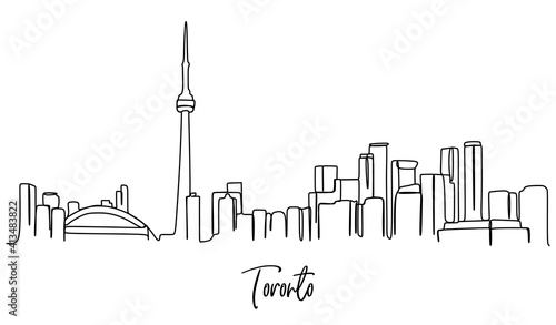 Toronto Canada skyline - Continuous one line drawing