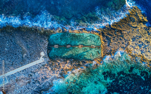 Natural pool in Malta from a drone