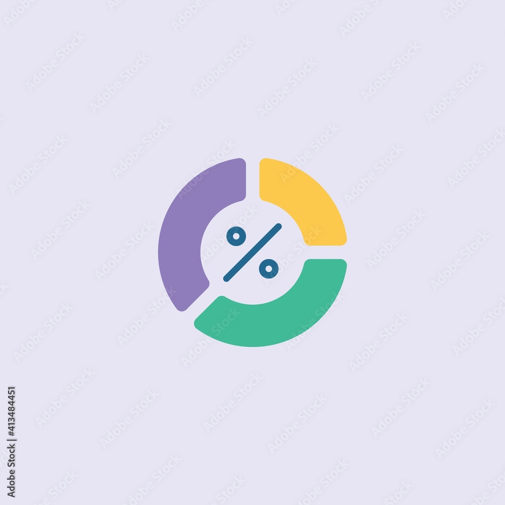 Vector illustration of flat diagram icon in blue, red, green, yellow and purple color Vector illustration of flat diagram icon in blue, red, green, yellow and purple color