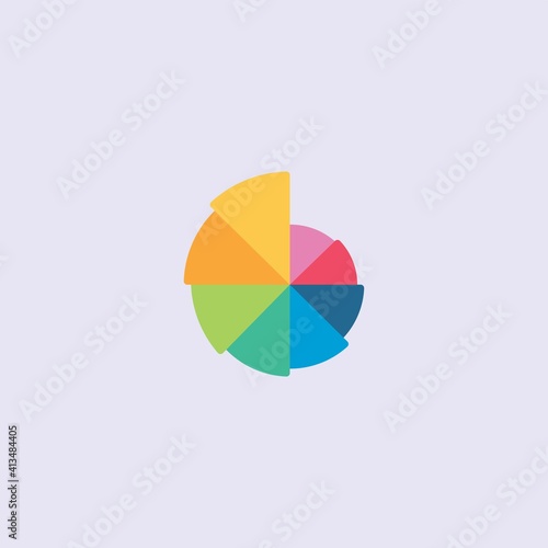 Free Download Vector illustration of flat diagram icon in blue, red, green, yellow and purple color - GFXLoad
