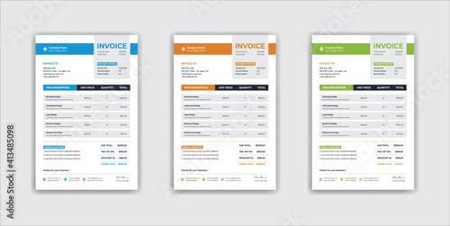 Minimal Corporate Business Invoice design template vector illustration bill form price invoice. Creative invoice template vector. business stationery design payment agreement design template