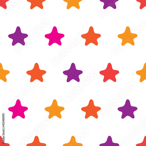 Simple seamless pattern with sea stars for gift wrap, kids textile, fabric manufacturing, wallpaper, covers, surface, print, scrapbooking. Vector.