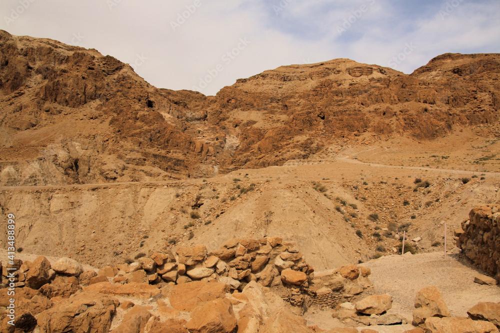 A view of Qumran in Israel where the Dead Sea scrolls were found