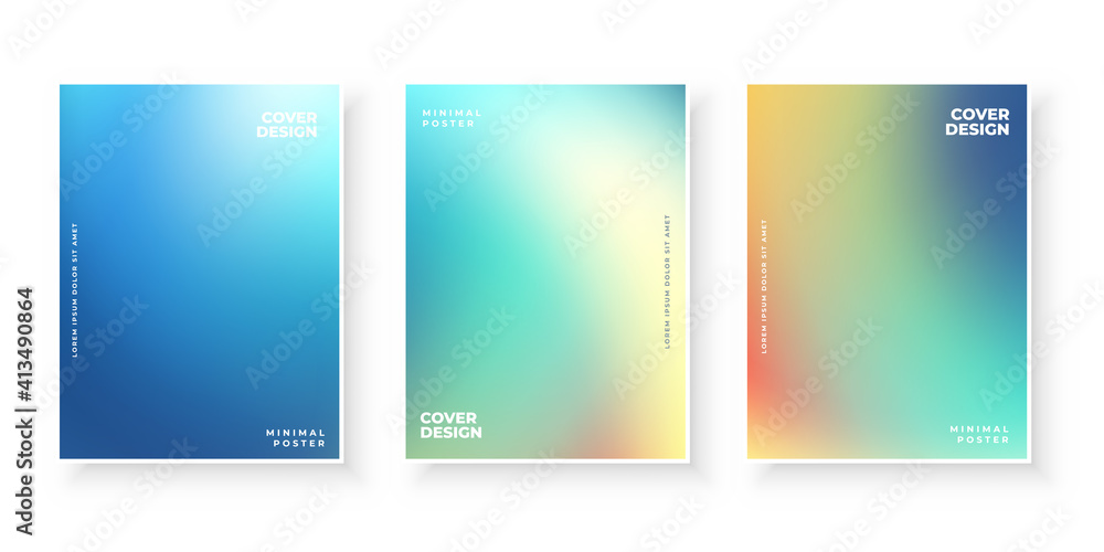 Colorful modern gradient covers template design set