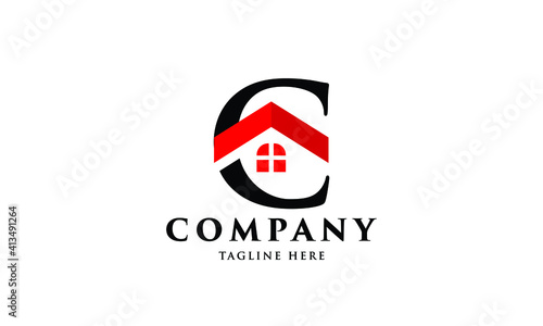 Free Download  Initial house logo Simple Modern Red for real estate - GFXLoad