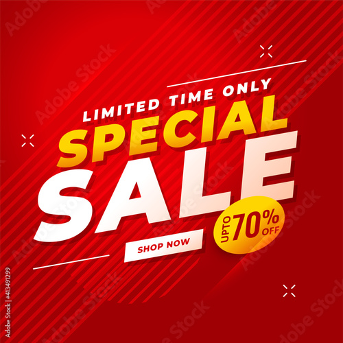 special sale red banner with offer details