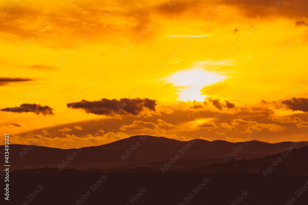 landscape wallpaper with setting sun and cloudy sky landscape wallpaper with setting sun and cloudy sky