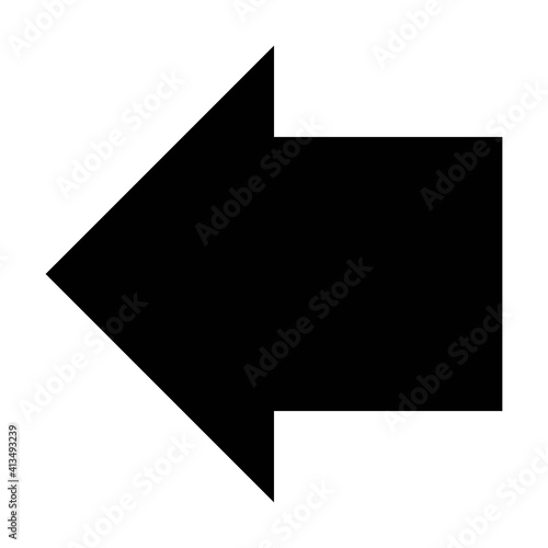 Free Download Left arrow symbol icon vector for web and application in a black flat color pictogram illustration - GFXLoad