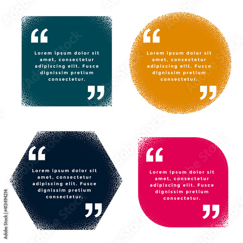 quotes boxes template in geometric shapes grunge style