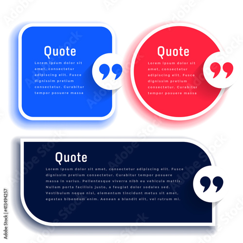 quotes or testimonial boxes templates set