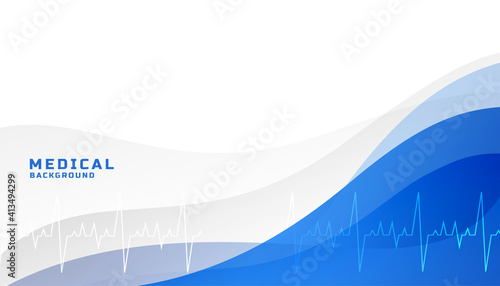 healthcare medical blue background with life line