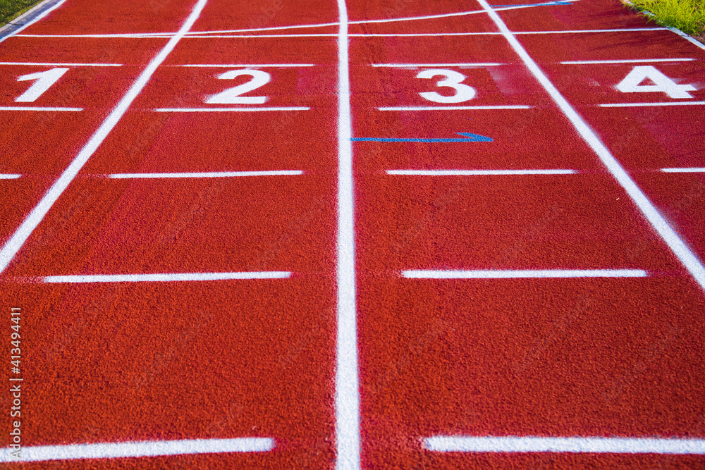 Red running sport track background and texture Red running sport track background and texture