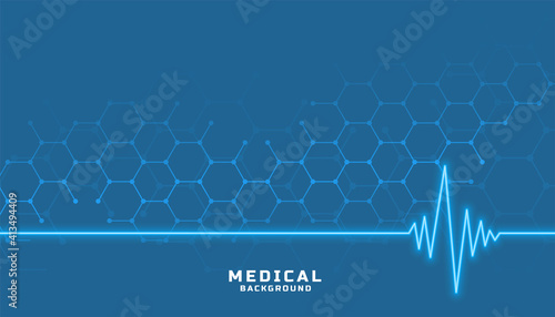 healthcare and medical banner with cardiograph line