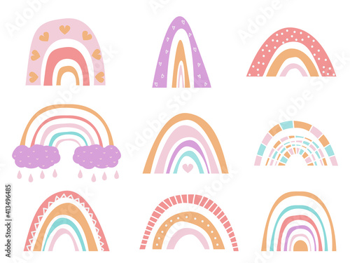 Set of rainbow, vector illustration