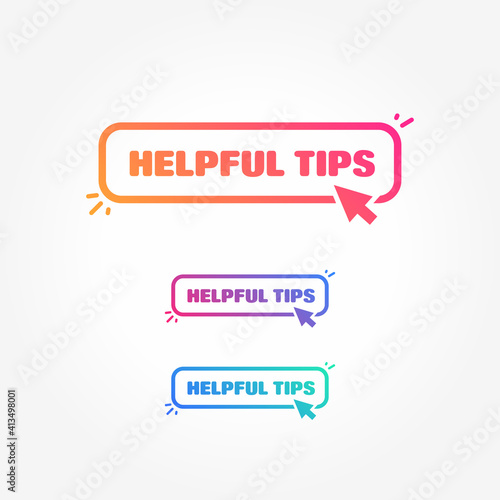 Helpful Tips Button with Cursor Label Set