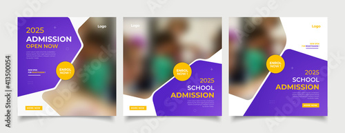 School education admission social media post and web banner template