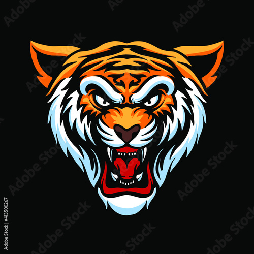 cool tiger head vector illustration
