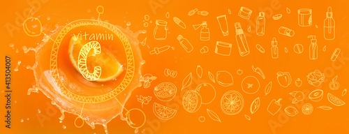 Falling of orange piece int...