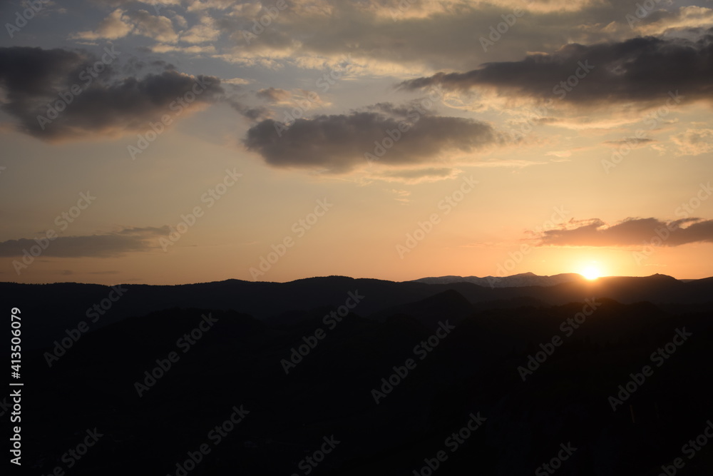 Sunset with cloudy sky Sunset with cloudy sky