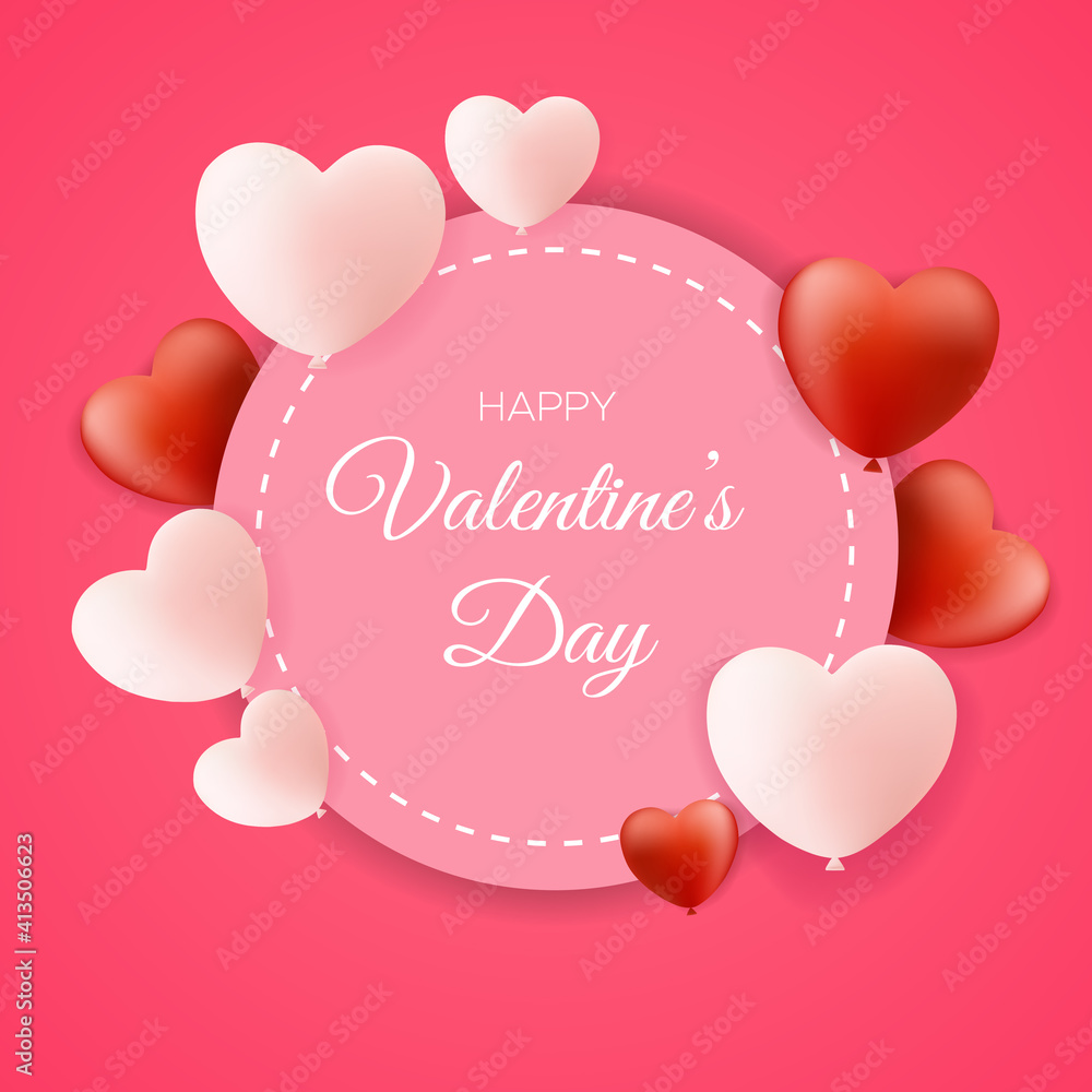 valentine's day background with love balloons