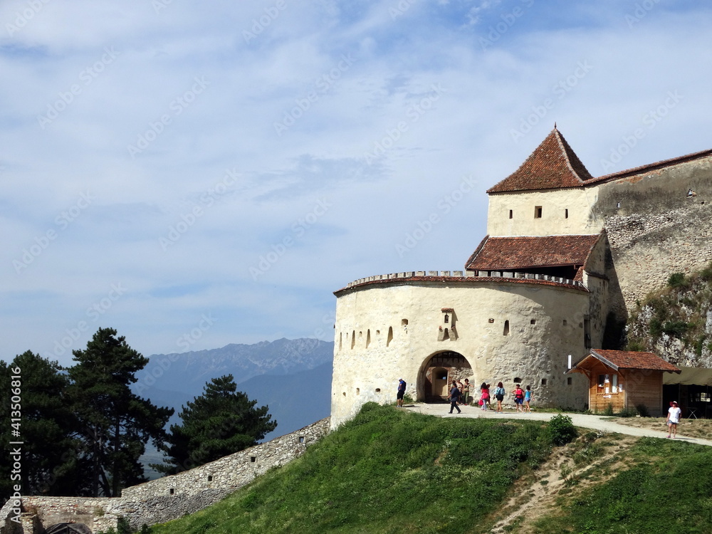 stary zamek nad Miastem Rasnov, Rumunia, Transylwania w Siedmiogrodzie