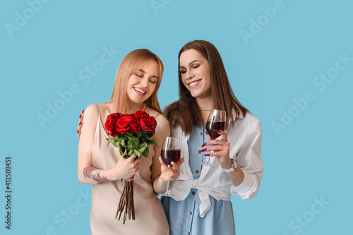 Happy young women celebrati...