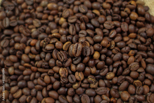 variety of roasted arabica and robusta coffee beans from Indonesia,