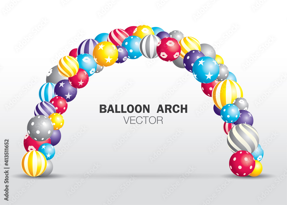 cute balloon arch graphic vector. Stock Vector | Adobe Stock