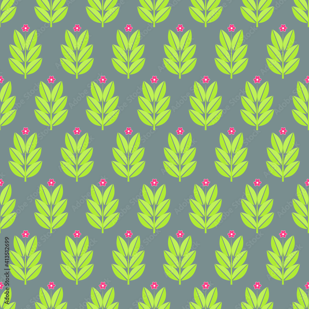 plant with pink flower with grey background seamless repeat pattern plant with pink flower with grey background seamless repeat pattern