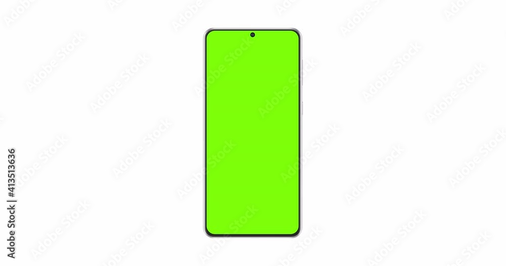 Frameless Phone Animated Mockup with Green Screen, Isolated on White Background. Animation for Application or Website Presentation Frameless Phone Animated Mockup with Green Screen, Isolated on White Background. Animation for Application or Website Presentation