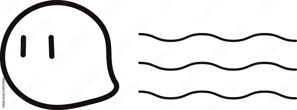 とても可愛い火の玉おばけのベクターイラスト Stock Vector Adobe Stock