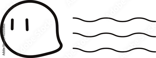 とても可愛い火の玉おばけのベクターイラスト