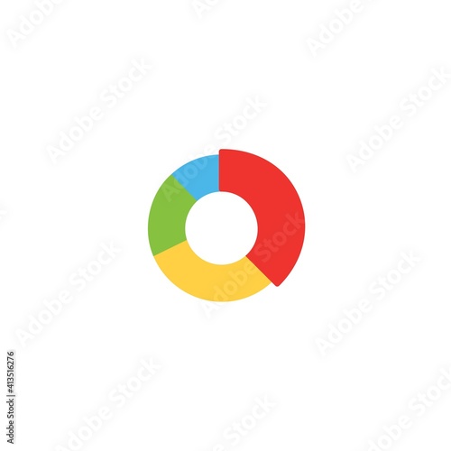 flat colored diagram icon. blue, red, yellow, green, purple, modern information, vector illustration. 30x30 Pixel Perfect Editable Stroke application