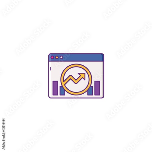 Free Download flat colored diagram icon. blue, red, yellow, green, purple, modern information, vector illustration. 30x30 Pixel Perfect Editable Stroke application - GFXLoad