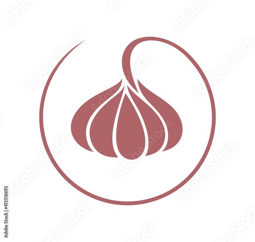 Garlic logo. Isolated garlic on white background