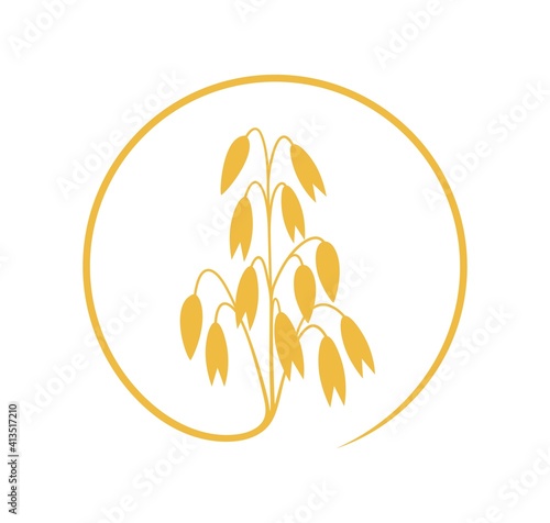 Oat logo. Isolated oat on white background