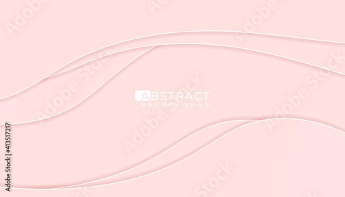Papercut abstract background with pink colour smooth gradient Vector illustration
