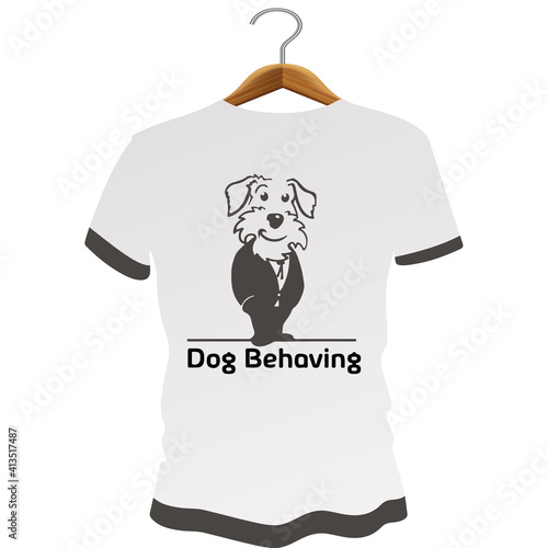 Dog Behaving dog t-shirt brand.