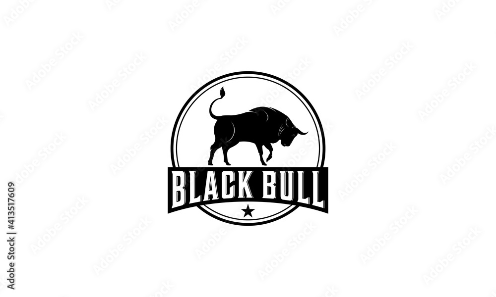 bull logo on white background