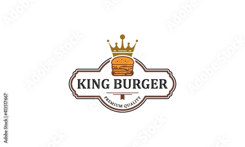 king burger logo in white background