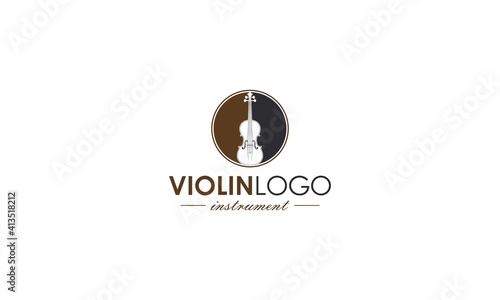 violin logo with a unique violin illustration