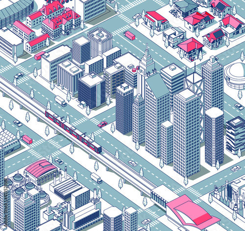 New isometric city vector B & Red integration