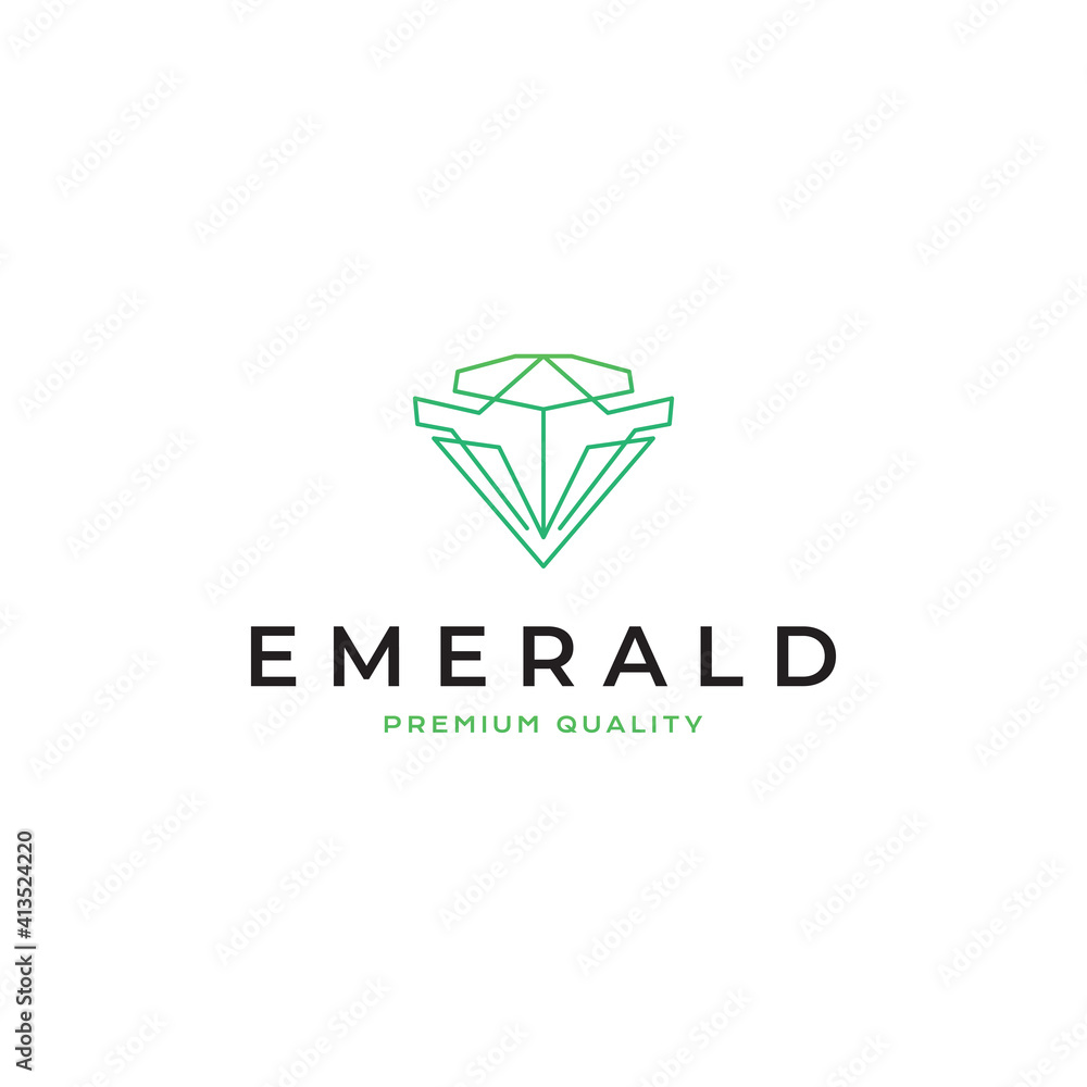 emerald logo vector icon illustration line outline monoline emerald logo vector icon illustration line outline monoline